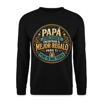 Meilleur cadeau pour enfants Papa design espagnol - Sweat-shirt Unisexe - noir - Devant - Alina (178cm) & Michal (187cm)