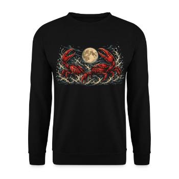 Crabes dans la mer au clair de lune Design graphique - Sweat-shirt Unisexe - noir - Devant - Alina (178cm) & Michal (187cm)