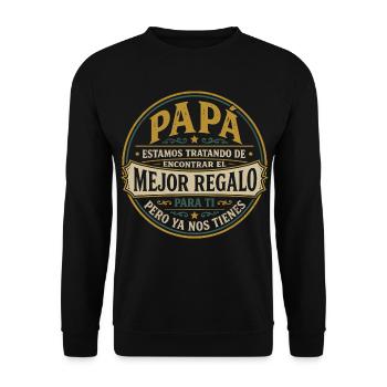 Meilleur cadeau pour enfants Papa design espagnol - Sweat-shirt Unisexe - noir - Devant - Alina (178cm) & Michal (187cm)