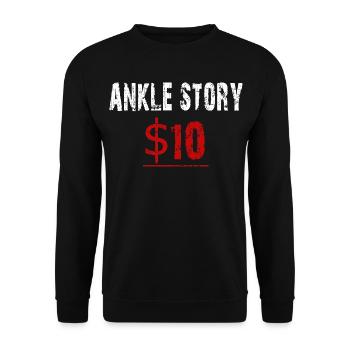 $10 Broken Ankle Story Shirt - Unisex Sweatshirt - black - Front - Alina (178cm) & Michal (187cm)