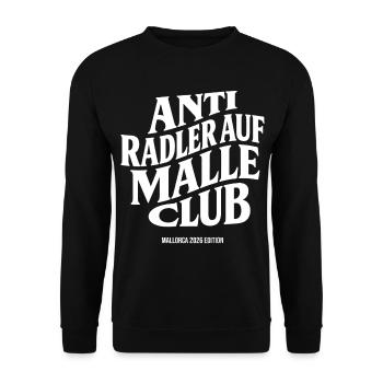 Malle 2026 Anti Radler auf Malle Club 2026 - Unisex Pullover - Schwarz - Vorne - Alina (178cm) & Michal (187cm)