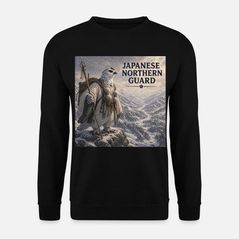 Japanischer Raicho-Bergmönchsvogel - Unisex Pullover - Schwarz