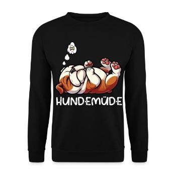 Dog Tired English Bulldog Bully Bully Owner - Unisex Sweatshirt - black - Front - Alina (178cm) & Michal (187cm)