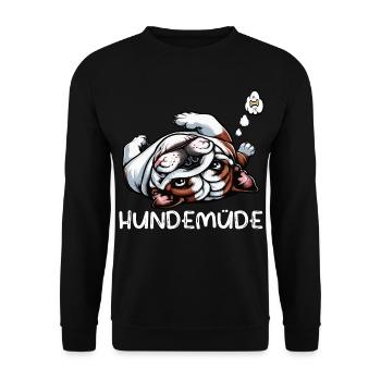 Dog Tired English Bulldog Bully Bully Owner - Unisex Sweatshirt - black - Front - Alina (178cm) & Michal (187cm)