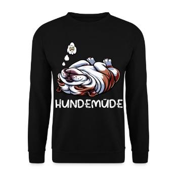 Dog Tired English Bulldog Bully Bully Owner - Unisex Sweatshirt - black - Front - Alina (178cm) & Michal (187cm)