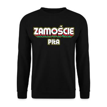 Zamość Piła. Name des Retro-Bezirks - Unisex Pullover - Schwarz - Vorne - Alina (178cm) & Michal (187cm)