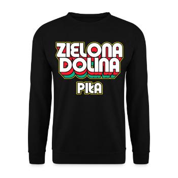Zielona Dolina Piła. Name des Retro-Bezirks - Unisex Pullover - Schwarz - Vorne - Alina (178cm) & Michal (187cm)