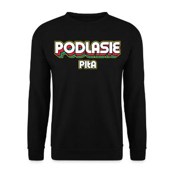 Podlasie Piła. Name des Retro-Bezirks - Unisex Pullover - Schwarz - Vorne - Alina (178cm) & Michal (187cm)
