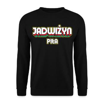 Jadwiżyn Piła. Name des Retro-Bezirks - Unisex Pullover - Schwarz - Vorne - Alina (178cm) & Michal (187cm)