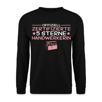 Craftswoman 5 étoiles meilleur cadeau d’artisane - Sweat-shirt Unisexe - noir - Devant - Alina (178cm) & Michal (187cm)
