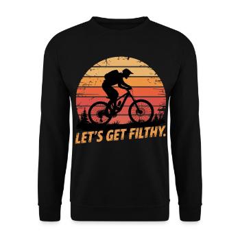 Mountainbike Downhill MTB Riding Radsport Action - Unisex Pullover - Schwarz - Vorne - Alina (178cm) & Michal (187cm)