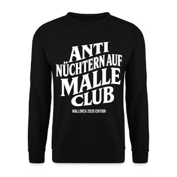 Malle 2026 Anti Nüchtern Auf Malle Club 2026 - Unisex Pullover - Schwarz - Vorne - Alina (178cm) & Michal (187cm)
