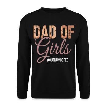 Papa des filles surpassés en nombre, drôle de papa - Sweat-shirt Unisexe - noir - Devant - Alina (178cm) & Michal (187cm)
