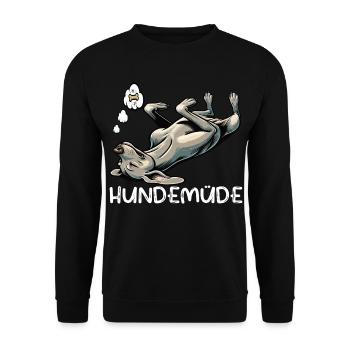 Hundemüde Weimaraner Weimaranerhalter Silbergeist - Unisex Pullover - Schwarz - Vorne - Alina (178cm) & Michal (187cm)