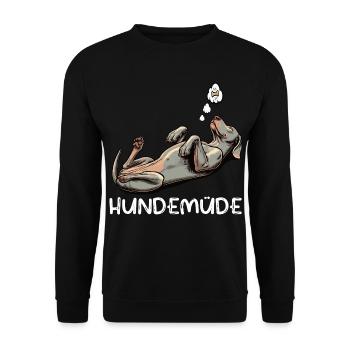 Hundemüde Weimaraner Weimaranerhalter Silbergeist - Unisex Pullover - Schwarz - Vorne - Alina (178cm) & Michal (187cm)