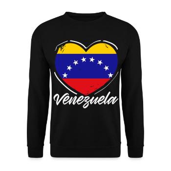 Venezuela Flagge Stolz & Heimat Venezuela - Unisex Pullover - Schwarz - Vorne - Alina (178cm) & Michal (187cm)