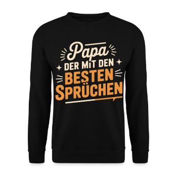 Stolzer Frischgebackener Papa Der beste Vater - Unisex Pullover - Schwarz - Vorne - Alina (178cm) & Michal (187cm)