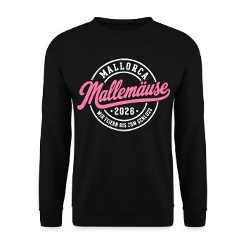Malle 2026 Mallemäuse We celebrate until the end - Unisex Sweatshirt - black - Front - Alina (178cm) & Michal (187cm)