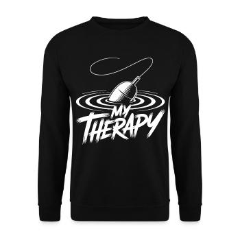 Fishing Therapy - Unisex Sweatshirt - black - Front - Alina (178cm) & Michal (187cm)