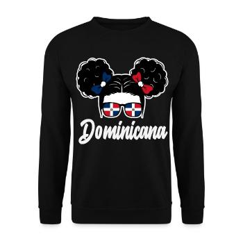 Dominikanische Republik Flagge Dom Rep Stolz - Unisex Pullover - Schwarz - Vorne - Alina (178cm) & Michal (187cm)