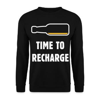 Time To Recharge (Beer / Beer / NEG 2C) - Unisex Sweatshirt - black - Front - Alina (178cm) & Michal (187cm)