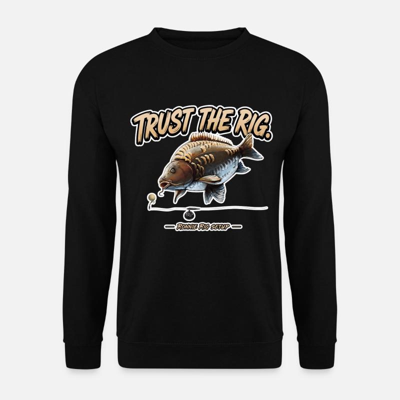 Trust The Rig Karpfenfischen Ronnie Rig - Unisex Pullover - Schwarz
