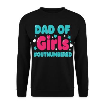Dad of Girls Outnumbered Daddy Girl - Unisex Sweatshirt - black - Front - Alina (178cm) & Michal (187cm)
