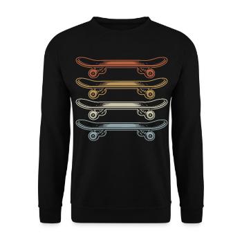 Skateboard | Skater | Skateboarder Gift - Unisex Sweatshirt - black - Front - Alina (178cm) & Michal (187cm)