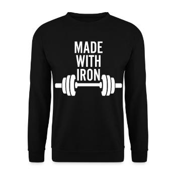 Fabriqué avec du fer Weightlifting - Sweat-shirt Unisexe - noir - Devant - Alina (178cm) & Michal (187cm)