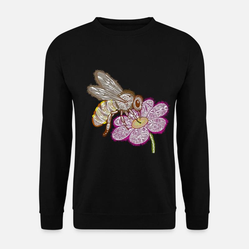 Zentangle-Biene - Unisex Pullover - Schwarz