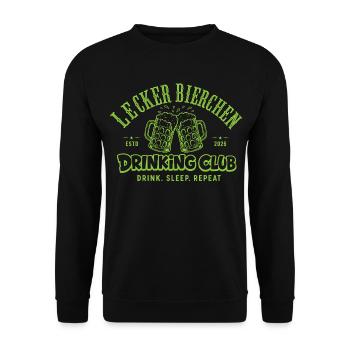 Delicious Beer Drinking Club | Malle Daydrinking - Unisex Sweatshirt - black - Front - Alina (178cm) & Michal (187cm)