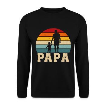 Vater und Sohn schenken Vater und Sohn Vater und Tochter - Unisex Pullover - Schwarz - Vorne - Alina (178cm) & Michal (187cm)