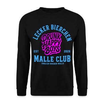 Malle 2026 Lecker Bierchen Malle Club - Unisex Pullover - Schwarz - Vorne - Alina (178cm) & Michal (187cm)