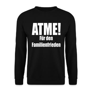 ATME! Für den Familienfrieden - Unisex Pullover - Schwarz - Vorne - Alina (178cm) & Michal (187cm)