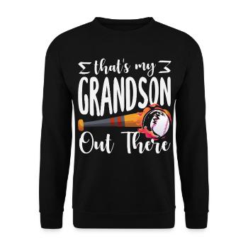 Das ist mein Enkel da draußen Baseball - Unisex Pullover - Schwarz - Vorne - Alina (178cm) & Michal (187cm)
