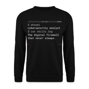 Cybersecurity Analyst Terminal - IT Gift - Unisex Sweatshirt - black - Front - Alina (178cm) & Michal (187cm)