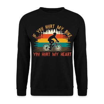 If You Hurt My Bike – Radliebe Retro - Unisex Pullover - Schwarz - Vorne - Alina (178cm) & Michal (187cm)