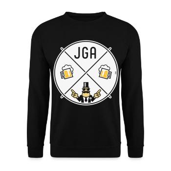 Signe de main du marié Signe de bière Symbole NEG 3C - Sweat-shirt Unisexe - noir - Devant - Alina (178cm) & Michal (187cm)