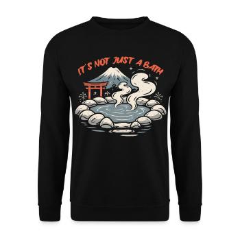 Onsen Hot Spring Bath - Unisex Sweatshirt - black - Front - Alina (178cm) & Michal (187cm)