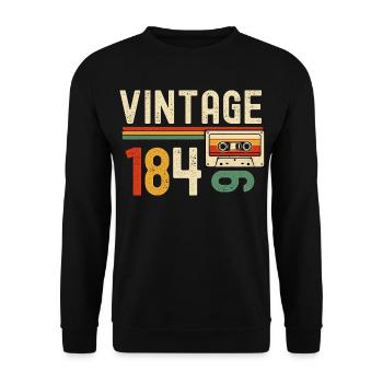 Vintage 80s Retro Cassette - Unisex Sweatshirt - black - Front - Alina (178cm) & Michal (187cm)