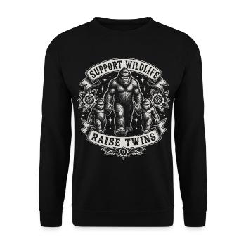 Soutenez la Vie Sauvage : Élevez des Jumeaux - Sweat-shirt Unisexe - noir - Devant - Alina (178cm) & Michal (187cm)