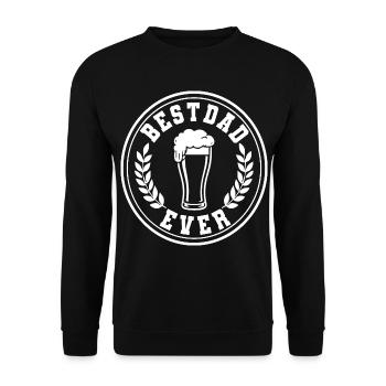 Best Dad Ever Beer Emblem for Dads - Unisex Sweatshirt - black - Front - Alina (178cm) & Michal (187cm)