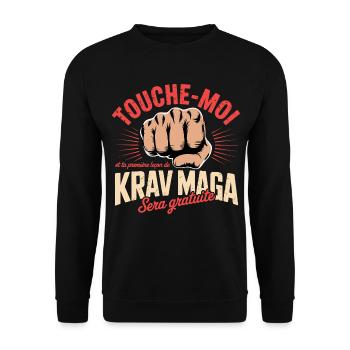 Bagarre Touche-Moi Kravmaga Art martiaux Sport - Sweat-shirt Unisexe - noir - Devant - Alina (178cm) & Michal (187cm)