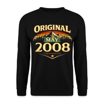 18th Birthday Gift Original May 2008 - Unisex Sweatshirt - black - Front - Alina (178cm) & Michal (187cm)