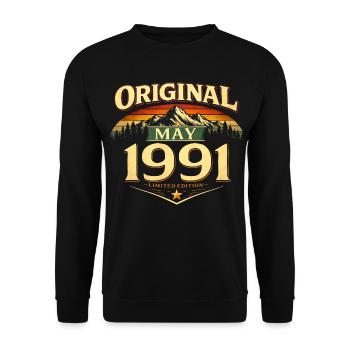 Cadeau du 35e anniversaire Original mai 1991 - Sweat-shirt Unisexe - noir - Devant - Alina (178cm) & Michal (187cm)