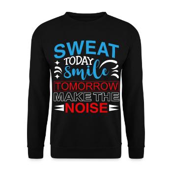 Sweat Today Smile Tomorrow – Motivation Fitness St - Unisex Sweatshirt - black - Front - Alina (178cm) & Michal (187cm)