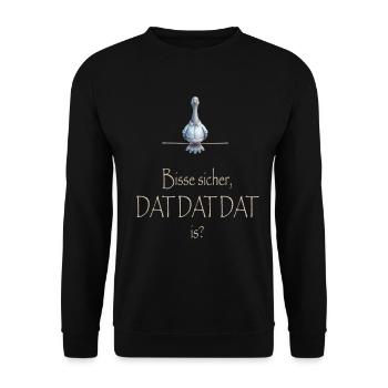 DAT DAT DAT - Unisex Pullover - Schwarz - Vorne - Alina (178cm) & Michal (187cm)