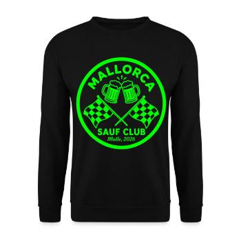 Malle 2026 Sauf Club Mallorca - Unisex Pullover - Schwarz - Vorne - Alina (178cm) & Michal (187cm)