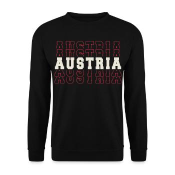 Österreich Austria Fußball Sport Fan Flagge Stolz - Unisex Pullover - Schwarz - Vorne - Alina (178cm) & Michal (187cm)