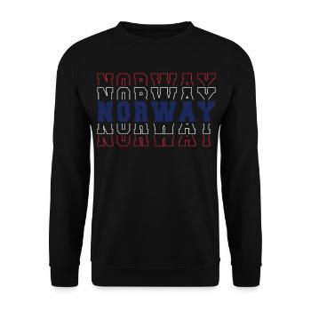 Norwegische Fußballfanflagge – Stolz Rot Weiß Blau - Unisex Pullover - Schwarz - Vorne - Alina (178cm) & Michal (187cm)